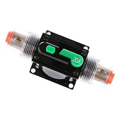 Auto Leistungsschalter,DC 12-48V Wasserdichter Inline Auto Leistungsschalter,Leistungsschutzschalter Auto,Manuellen Reset Schalter Car Audio Sicherung für Car Audio Solar Inverter Systemschutz(20A) von MOTTDAM