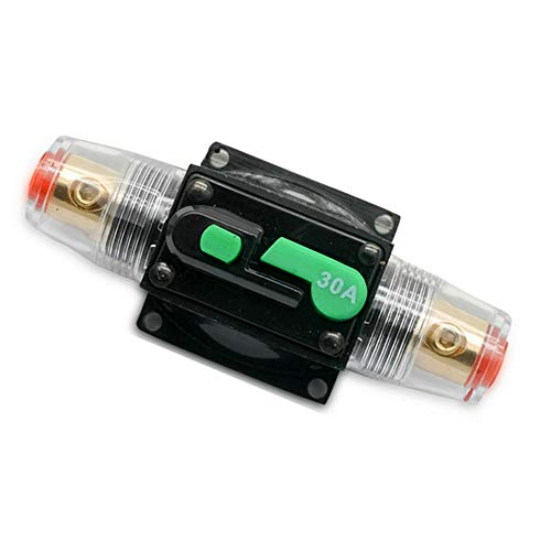 Auto Leistungsschalter,DC 12-48V Wasserdichter Inline Auto Leistungsschalter,Leistungsschutzschalter Auto,Manuellen Reset Schalter Car Audio Sicherung für Car Audio Solar Inverter Systemschutz(30A) von MOTTDAM