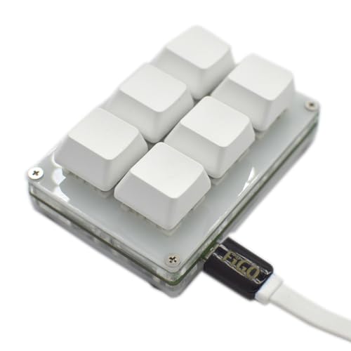 MOUDOAUER 6 Tasten, HID-Standard, DIY, programmierbar, mechanisch, USB, Makro-Tastatur, Shortcut, mehrere Funktionsmodi, unterstütztes Zubehör, Plug & Play von MOUDOAUER