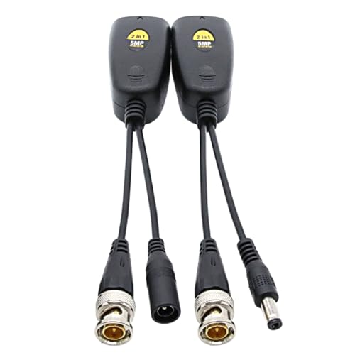 RJ45 CAT5 Datensender BNC Twisted Pair Stecker, BNC auf RJ45 Netzwerk-Transceiver, 2 Stück von MOUDOAUER