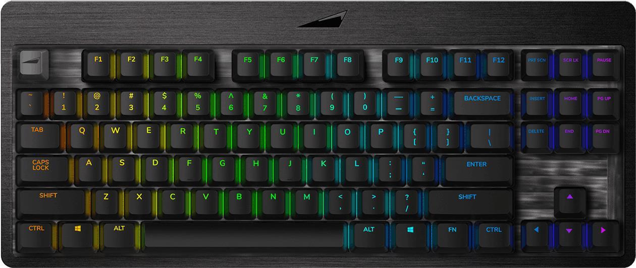 Mountain Everest Core - Tastatur - Hintergrundbeleuchtung - USB-C - QWERTY - USA - Tastenschalter: CHERRY MX Silent Red - schwarz (MG-EVK2B-CS1-US) von MOUNTAIN