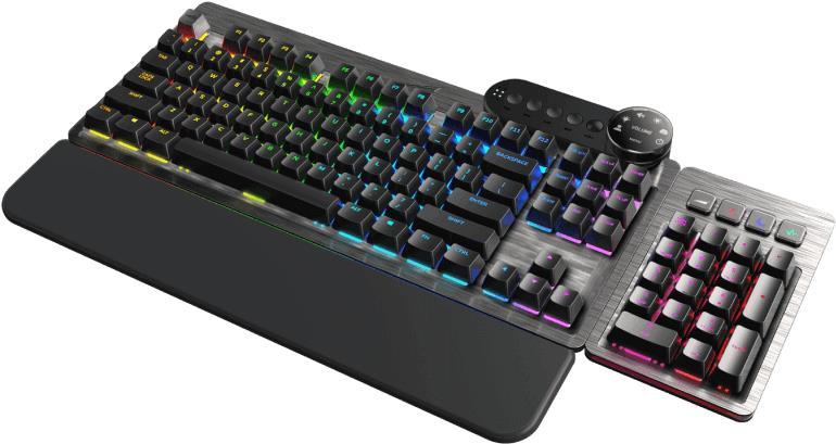 Mountain Everest Max Tastatur USB QWERTZ Deutsch Grau (MG-EVK1G-CP1-DE) von MOUNTAIN