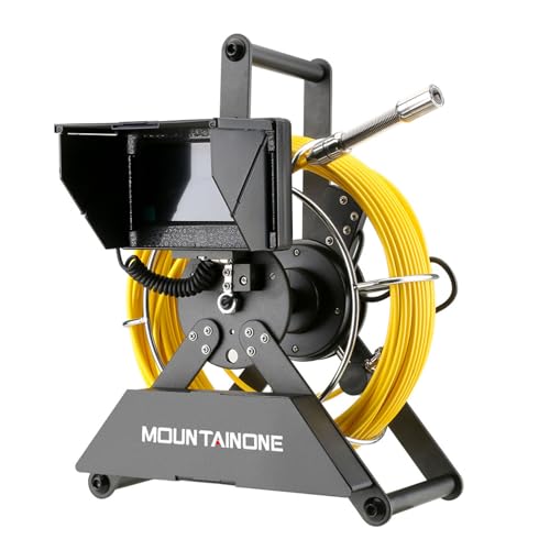 MOUNTAINONE 4.3'' Kanalkamera mit Licht, 22mm Kanalinspektionskamera mit DVR, Rohrkamera wasserdichte IP68 Endoskopkamera mit 12pcs LED-Leuchten, 5600mAh Akku, 16 GB TF-Karte (50M) von MOUNTAINONE