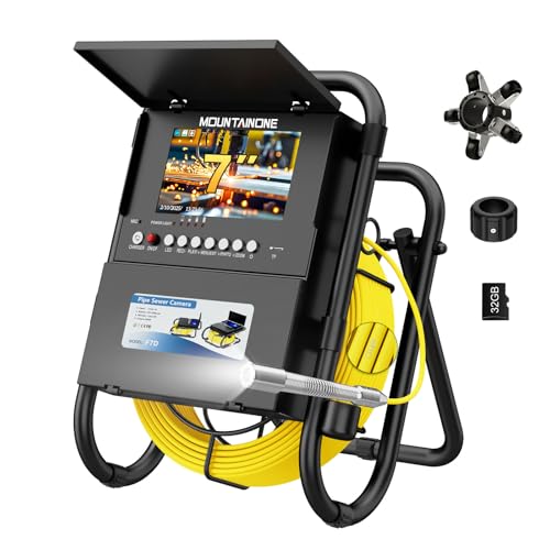 MOUNTAINONE Rohrkamera 30M mit DVR, Kanalkamera mit Selbstnivellierender, 7" IPS Monitor Kanalinspektionskamera mit Wasserdicht IP68, 12 LED-Leuchten Endoskopkamera Inklusive 32GB TF-Karte MOUNTAINONE Rohrkamera 30M mit DVR, Kanalkamera mit Selbstnivellierender, 7" IPS Monitor Kanalinspektionskamera mit Wasserdicht IP68, 12 LED-Leuchten Endoskopkamera Inklusive 32GB TF-Karte von MOUNTAINONE