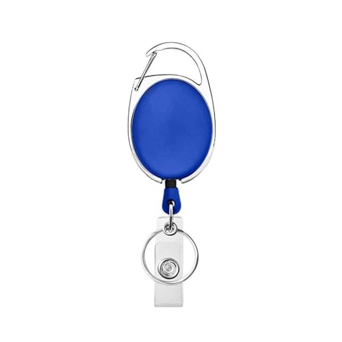 3 x Gürtelseil, Büro-Schlüsselband, Clip, Schlüsselanhänger, Namensschild-Halter, Schlüsselanhänger, Ausweis, Schlüsselanhänger, Kordelspule, einziehbar, Abzeichen (blau) von MOVDARL