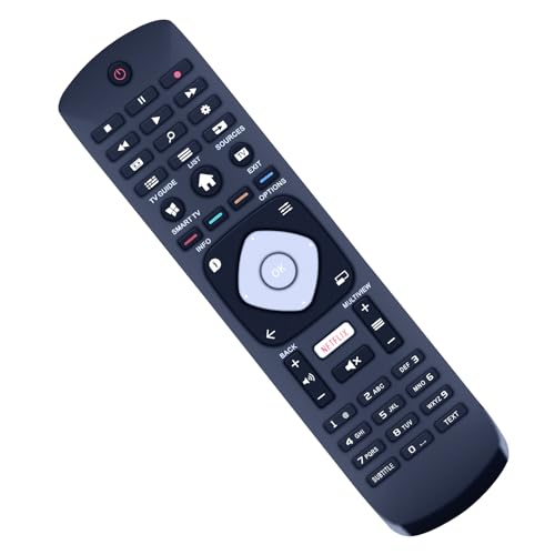 MOVHEIYL 996596003606 Ersatz Fernbedienung für Philips LCD LED 3D HD Smart TV 32PFS5362 49PUS610112 65PUS6262 43PUS6162 43PUS6262 43PUT6101/12 43PUT6101/60 43PUT610112 43PUT610160 mit Netflix-Taste von MOVHEIYL