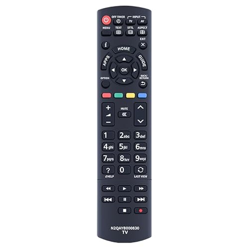 MOVHEIYL N2QAYB000830 Ersatz Fernbedienung für Panasonic Smart TV TX-L24XW6 TX-L32E6B TX-L32EX64 TX-L39E6B TX-L32ES61 TH-LR32E6 TX-L24XW6 TX-L32BL6B TX-L42E6EK TX-50AS500Y TX-39ASW604 TX-42AS500E von MOVHEIYL