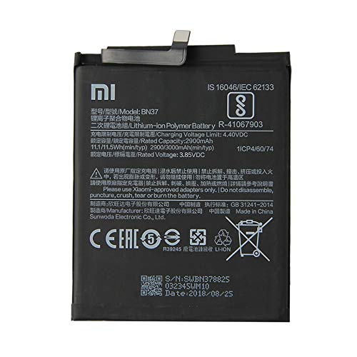 Interner Akku BN37 2900 mAh, kompatibel mit Xiaomi Redmi 6/6A von MOVILSTORE