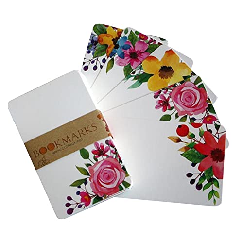 MOVKZACV Blumennotizkarten, Set mit 50 leeren Karten, Karte Wortkarte Nachrichtenkarte DIY Geschenkkarte von MOVKZACV