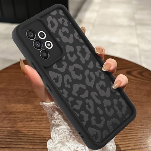 MOWIME Kompatibel mit Samsung Galaxy A53 5G Hülle, Gepardendruck Stoßfeste Weiche TPU Schutzhülle für Frauen Mädchen, Schlanke Anti-Kratzer Leopard Hülle für Samsung Galaxy A53 5G 6,5 Zoll, Schwarz von MOWIME