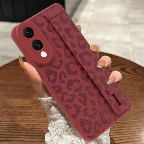 MOWIME Kompatibel mit Samsung Galaxy S25 Edge Hülle mit Band Handgelenk, Gepardendruck, stoßfest, weiche TPU-Schutzhülle für Frauen und Mädchen, Anti-Kratzer Hülle für Galaxy S25 Edge 6,7 Zoll von MOWIME
