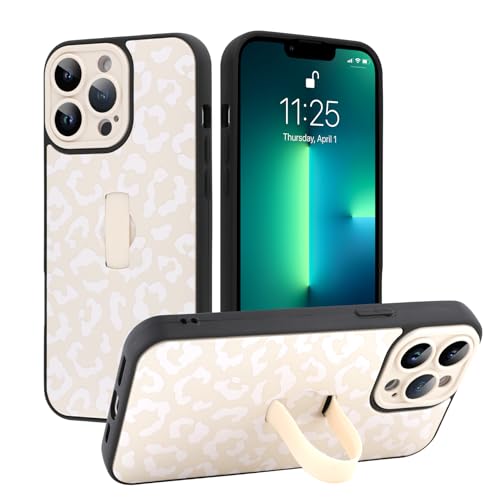 MOWIME Kompatibel mit iPhone 13 Pro Max Hülle mit Fingerschlaufe, Gepardendruck, Stoßfeste Weiche TPU Schutzhülle für Frauen Mädchen, Schlanke Anti-Kratzer Hülle für iPhone 13 Pro Max 6,7 Zoll, Weiß MOWIME Kompatibel mit iPhone 13 Pro Max Hülle mit Fingerschlaufe, Gepardendruck, Stoßfeste Weiche TPU Schutzhülle für Frauen Mädchen, Schlanke Anti-Kratzer Hülle für iPhone 13 Pro Max 6,7 Zoll, Weiß von MOWIME