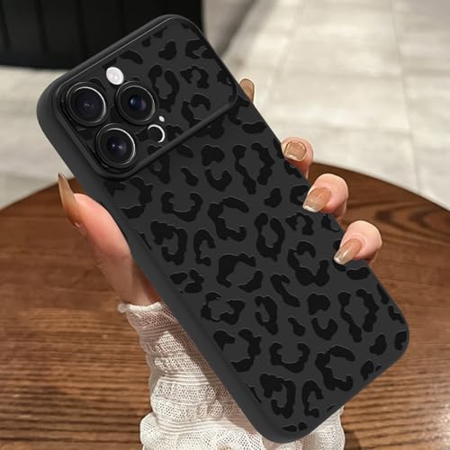 MOWIME Kompatibel mit iPhone 14 Pro Max Hülle, Gepardendruck Stoßfest Weich TPU Schutz Voller Kameralinsenschutz Schlanke Anti-Kratzer Leopard Hülle für iPhone 14 Pro Max 6,7 Zoll Schwarz von MOWIME