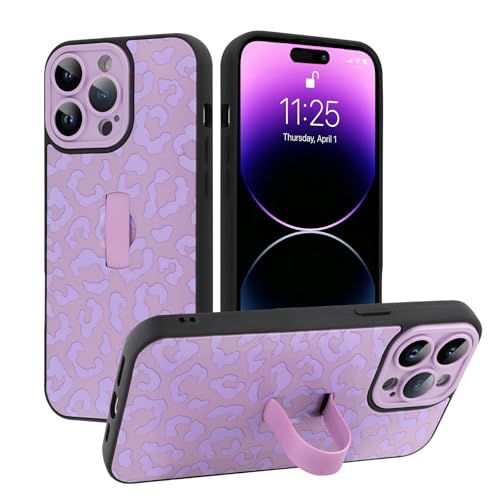 MOWIME Kompatibel mit iPhone 14 Pro Max Hülle mit Fingerschlaufe, Gepardendruck, Stoßfeste, weiche TPU-Schutzhülle für Frauen Mädchen, Schlanke Anti-Kratzer Hülle für iPhone 14 Pro Max 6,7 Zoll, Lila MOWIME Kompatibel mit iPhone 14 Pro Max Hülle mit Fingerschlaufe, Gepardendruck, Stoßfeste, weiche TPU-Schutzhülle für Frauen Mädchen, Schlanke Anti-Kratzer Hülle für iPhone 14 Pro Max 6,7 Zoll, Lila von MOWIME