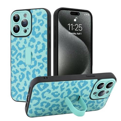 MOWIME Kompatibel mit iPhone 15 Pro Max Hülle mit Fingerschlaufe, Gepardendruck, stoßfest, weiche TPU-Schutzhülle für Frauen und Mädchen, schlanke Anti-Kratz-Hülle für iPhone 15 Pro Max 6,7 Zoll, Blau MOWIME Kompatibel mit iPhone 15 Pro Max Hülle mit Fingerschlaufe, Gepardendruck, stoßfest, weiche TPU-Schutzhülle für Frauen und Mädchen, schlanke Anti-Kratz-Hülle für iPhone 15 Pro Max 6,7 Zoll, Blau von MOWIME
