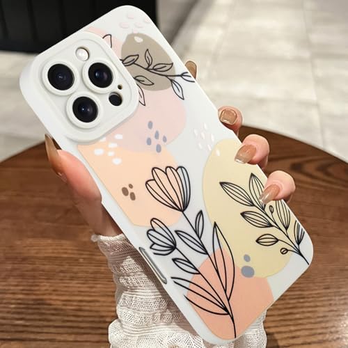 MOWIME Kompatibel mit iPhone 16 Pro Max Hülle, süßes Blumenmuster, stoßfest, weiche TPU-Schutzhülle für Frauen und Mädchen, schlanke Anti-Kratz-Hülle für iPhone 16 Pro Max 6,9 Zoll, Beige von MOWIME