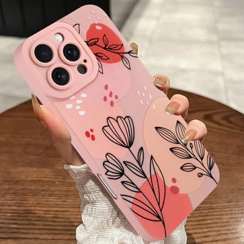 MOWIME Kompatibel mit iPhone 16 Pro Max Hülle, süßes Blumenmuster, stoßfest, weiche TPU-Schutzhülle für Frauen und Mädchen, schlanke Anti-Kratz-Hülle für iPhone 16 Pro Max 6,9 Zoll, Rosa von MOWIME