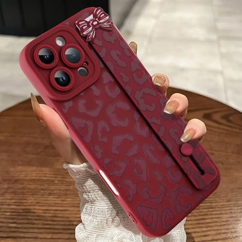 MOWIME Kompatibel mit iPhone 16 Pro Max Hülle mit Schleife,Leopard Gepard Stoßfest Weich TPU Schutzhülle für Frauen Mädchen, Slim Anti-Kratzer Hülle für iPhone 16 Pro Max 6,9 Zoll, Weinrot MOWIME Kompatibel mit iPhone 16 Pro Max Hülle mit Schleife,Leopard Gepard Stoßfest Weich TPU Schutzhülle für Frauen Mädchen, Slim Anti-Kratzer Hülle für iPhone 16 Pro Max 6,9 Zoll, Weinrot von MOWIME