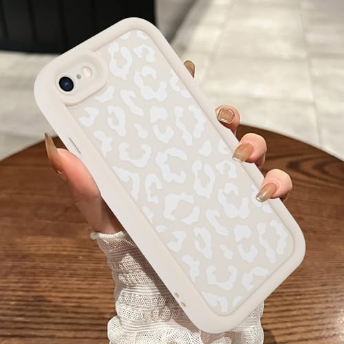 MOWIME Kompatibel mit iPhone 7/8/SE 2020 Hülle, Gepardendruck, stoßfest, weiche TPU-Schutzhülle für Frauen und Mädchen, schlanke Anti-Kratz-Leoparden-Hülle für iPhone 7/8/SE 2020 4,7 Zoll, Weiß von MOWIME