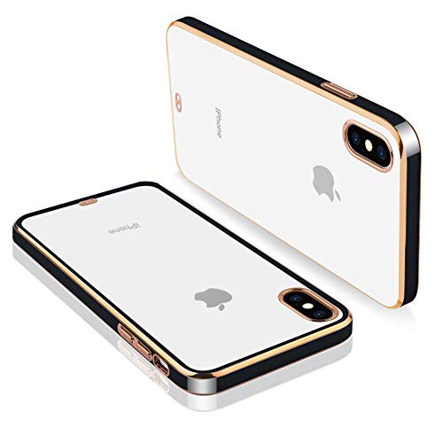 MOWIME iPhone Xs Max Hülle 6,5 Zoll, klare weiche TPU-Beschichtung, kratzfest, stoßfest, Schutzhülle für iPhone Xs Max 2018 – elegantes Schwarz von MOWIME