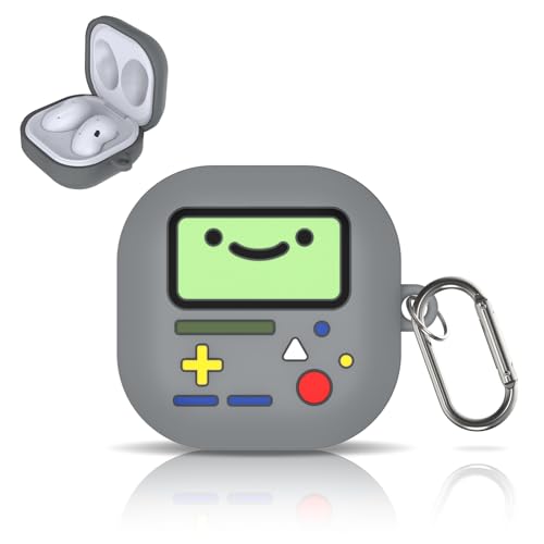 Kopfhöre Hülle für Samsung, Kompatibel mit Samsung Galaxy Buds Pro/Galaxy Buds Live/Galaxy Buds 2/Galaxy Buds2 Pro, Karikatur Spielekonsolen Design Weiche Silikon Schutzhülle Mit Karabiner（Gray） von MOWYEOK