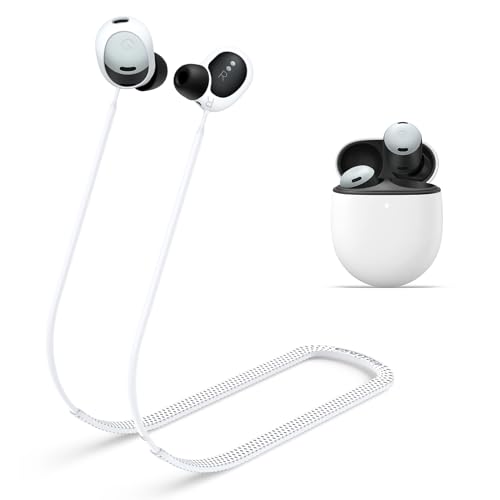 MOWYEOK Anti-Lost Strap für Kopfhörer, kompatibel mit Google Pixel Buds Pro Ohrhörer,weiches Silikon Anti Lost Lanyard, geeignet für Outdoor Sportarten, Laufen,Fitness - Weiß von MOWYEOK