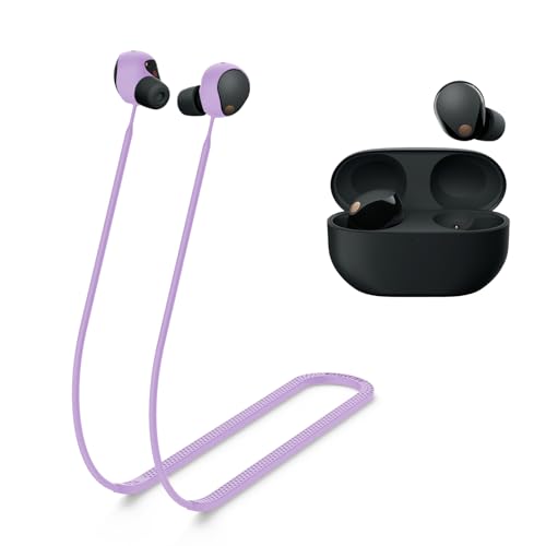 MOWYEOK Anti-Lost Strap für Kopfhörer, kompatibel mit Sony WF-1000XM5 Ohrhörer,weiches Silikon Anti Lost Lanyard, geeignet für Outdoor Sportarten, Laufen,Fitness - Lila von MOWYEOK