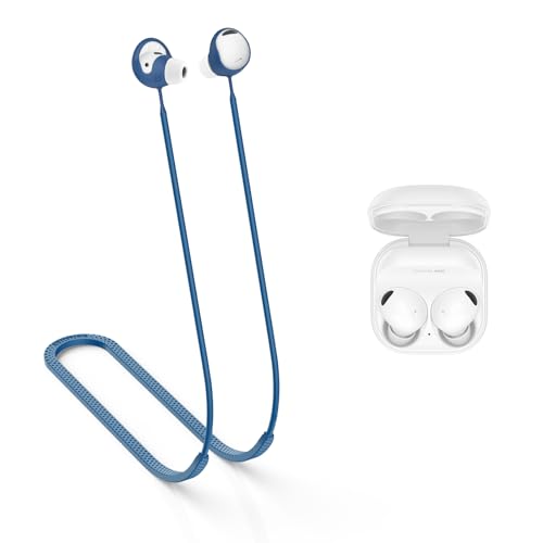 MOWYEOK Anti Verlust Strap für Kopfhörer, kompatibel mit Samsung Galaxy Buds 2 Pro Ohrhörer,Weiches Silikon Anti Lost Lanyard,geeignet für Outdoor Sportarten, Laufen,Fitness - Blau von MOWYEOK