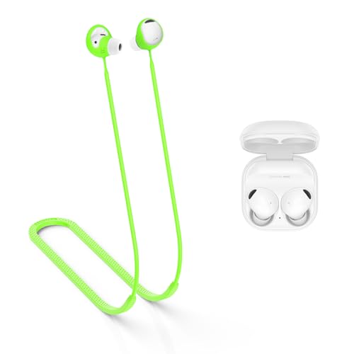MOWYEOK Anti Verlust Strap für Kopfhörer, kompatibel mit Samsung Galaxy Buds 2 Pro Ohrhörer,Weiches Silikon Anti Lost Lanyard,geeignet für Outdoor Sportarten, Laufen,Fitness - Grün von MOWYEOK