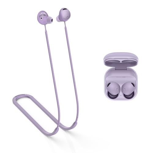 MOWYEOK Anti Verlust Strap für Kopfhörer, kompatibel mit Samsung Galaxy Buds 2 Pro Ohrhörer,Weiches Silikon Anti Lost Lanyard,geeignet für Outdoor Sportarten, Laufen,Fitness - Lila von MOWYEOK