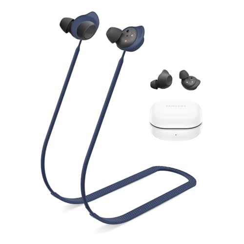 MOWYEOK Anti Verlust Strap für Kopfhörer, kompatibel mit Samsung Galaxy Buds FE Ohrhörer, Weiches Silikon Anti Lost Lanyard, geeignet für Outdoor Sportarten, Laufen, Fitness - Blau von MOWYEOK