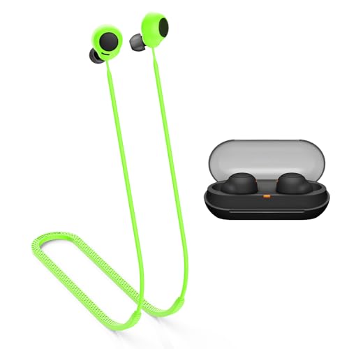 MOWYEOK Anti Verlust Strap für Kopfhörer, kompatibel mit Sony WF-C500 Ohrhörer,weiches Silikon Anti Lost Lanyard,Rutschfestes Textur-Design,geeignet für Outdoor Sportarten, Laufen,Fitness - Grün von MOWYEOK