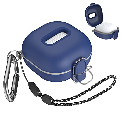 MOWYEOK Kopfhöre Hülle für Samsung, Kompatibel mit Samsung Galaxy Buds Pro/Galaxy Buds Live/Galaxy Buds 2/Galaxy Buds2 Pro Case,Tragbares Sicherheitsschloss Hülle mit Karabiner/Lanyard - Blau von MOWYEOK