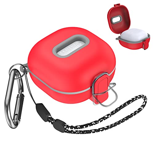 MOWYEOK Kopfhöre Hülle für Samsung, Kompatibel mit Samsung Galaxy Buds Pro/Galaxy Buds Live/Galaxy Buds 2/Galaxy Buds2 Pro Case,Tragbares Sicherheitsschloss Hülle mit Karabiner/Lanyard - Rot von MOWYEOK