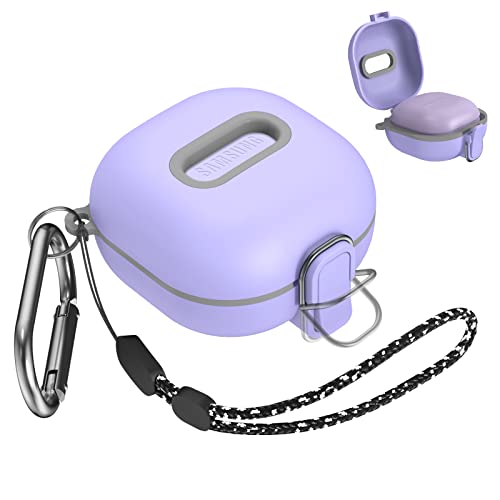 MOWYEOK Kopfhöre Hülle für Samsung, Kompatibel mit Samsung Galaxy Buds Pro/Galaxy Buds Live/Galaxy Buds 2/Galaxy Buds2 Pro Case,Tragbares Sicherheitsschloss Hülle mit Karabiner/Lanyard - Violett von MOWYEOK