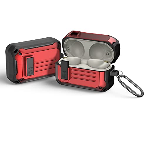 MOWYEOK Kopfhörer Hülle für Sony, Kompatibel mit Sony WF-1000XM4 Ladekoffer-Abdeckung, Tragbare Sicherheitsschloss Abdeckung, Kratzfester und Stoßfester Gürtelkarabiner - Rot von MOWYEOK
