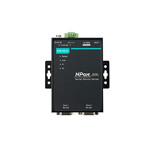 Moxa NPort 5210 A – Serial Server (12 – 48, Schwarz, Blau, Metall, 0 – 55 °C,-40 – 75 °C, 5 – 95%) von MOXA