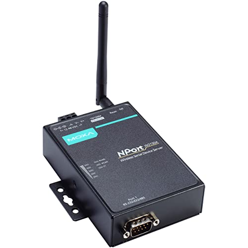 Moxa W2150A RS-232/422/485 Serieller Server (10/100Base-T(X), 12 - 48, SNMP MIB-II, ICMP, IPv4, TCP, UDP, DHCP, Telnet, DNS, SNMP V1/V2c/V3, HTTP, SMTP, SNTP, SSH, HTTPS, ARP, 128-bit AES,EAP-MD5,EAP-TLS,EAP-TTLS,LEAP,MSCHAPv2,PEAP,TKIP,WEP,WPA,WPA2, 77 x 111 x 26 mm) von MOXA
