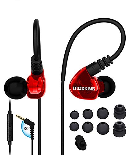 MOXKING Running Sports Earbud-Kopfhörer mit Kabel über das Ohr In-Ear-Headsets Geräuschisolierung wasserdichte Ohrhörer Verbesserte Bass-Stereo-Kopfhörer mit Mikrofon und Fernbedienung MOXKING Running Sports Earbud-Kopfhörer mit Kabel über das Ohr In-Ear-Headsets Geräuschisolierung wasserdichte Ohrhörer Verbesserte Bass-Stereo-Kopfhörer mit Mikrofon und Fernbedienung von MOXKING