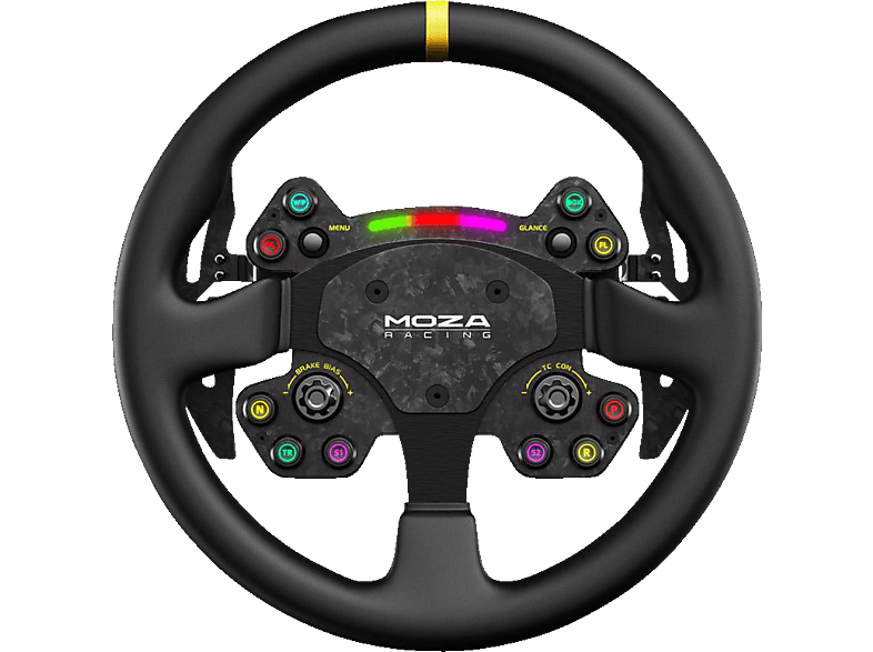 MOZA RACING RS V2, Rund - Leder (33 cm), Lenkrad, Schwarz von MOZA RACING