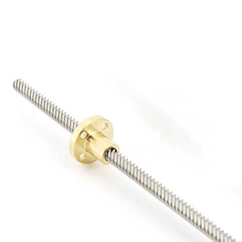1 Stück 304 Edelstahl T6 Schraube, Länge 180 Mm Steigung 2 Mm 4 Mm 6 Mm 12 Mm Trapezspindel Mit Messingmutter Gewindestange (Size : Lead 6mm) von MOZTO