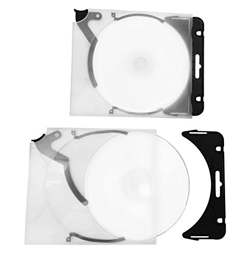 Ejector Slimcase CD-Hüllen zum Abheften Transparent mit CD-Auswerfern und Gelochte Abheftbaren Verschluss-Bügel in Schwarz - 10 Stück (Schwarz) von MP-Pro