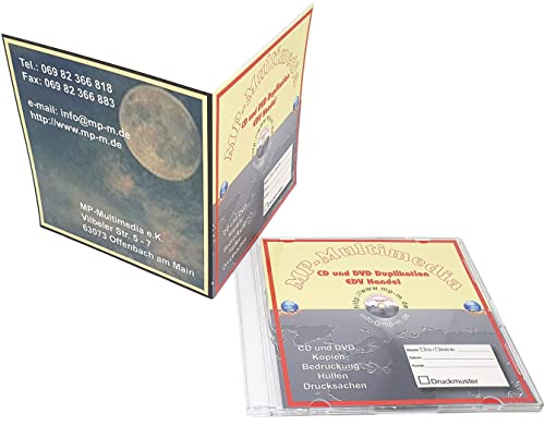 MP-Pro CD-Booklet 4-seitig inkl. Druck CD-Einleger 4/4c Glänzend Bedruckt für CD-Hüllen Deckel (Jewelcase, Slimcase usw.) - 1000 Stück von MP-Pro