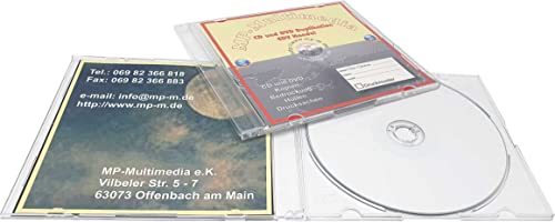 MP-Pro CD-Covercard inkl. Druck CD-Einleger Beidseitig Glänzend Bedruckt für CD-Hüllen Deckel (Jewelcase, Slimcase usw.) - 100 Stück von MP-Pro