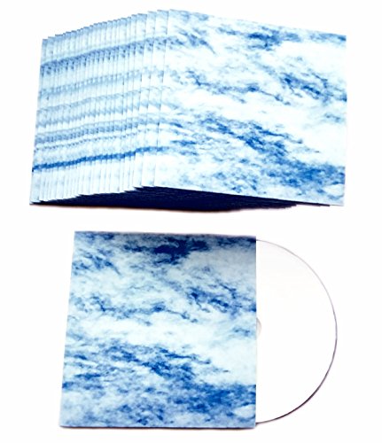 MP-Pro CD-Hüllen aus Karton Himmel-Blau-Weiß Design Bedruckte CD-Kartonstecktaschen mit Klarlack Versiegelt - 50 Stück von MP-Pro