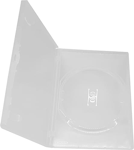 MP-Pro DVD-Leerhüllen Amaray Premium DVD-Hüllen Transparent mit 14 mm Rücken und Folie Außen für Cover, Single für je 1 CD/DVD/Blu-ray Rohling (20 x Transparent) von MP-Pro