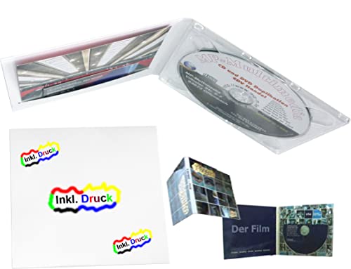 MP-Pro Digipack-CD-Hüllen Bedrucken Lassen CD-Hüllen aus Karton Glänzend Bedruckt und mit Klarlack Versiegelt - 200 Stück von MP-Pro