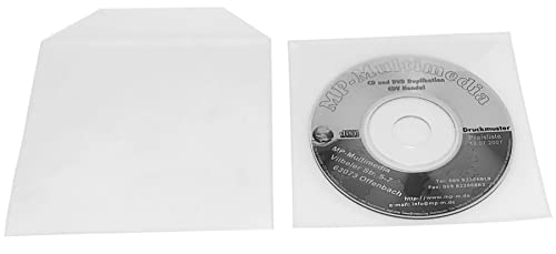 MP-Pro Mini-CD-Hüllen Transparent mit Verschluss-Lasche CD-Folienhüllen aus PP Folie Extra Dick für 8cm Mini-CD/DVD Rohlinge - 100 Stück von MP-Pro