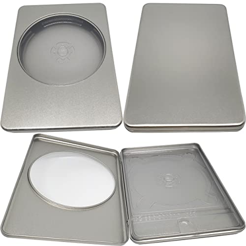 Metall DVD-Hüllen mit Runde Fenster und Tray aus Plastik Farblos Klar für 1 bis 3 CD/DVD Rohlinge (5 Stück) von MP-Pro
