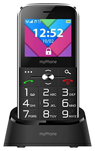 MP myPhone Halo C 2.2” Seniorenhandy Mobiltelefon ohne vertrag mit großen Tasten, Taschenlampe, Ladestation, Dual SIM, Bluetooth, großer Akku 1900mAh, Kamera - Schwarz von MP myPhone